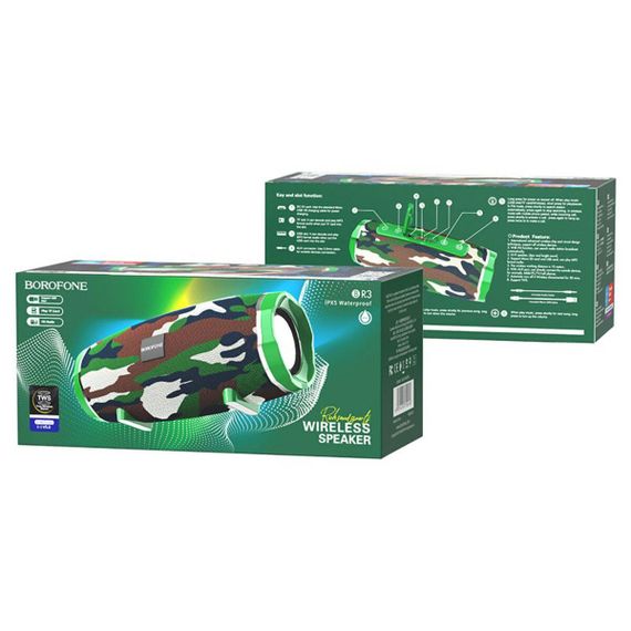Портативна колонка BOROFONE BR3 Rich sound sports wireless speaker Camouflage Green | Зображення 2