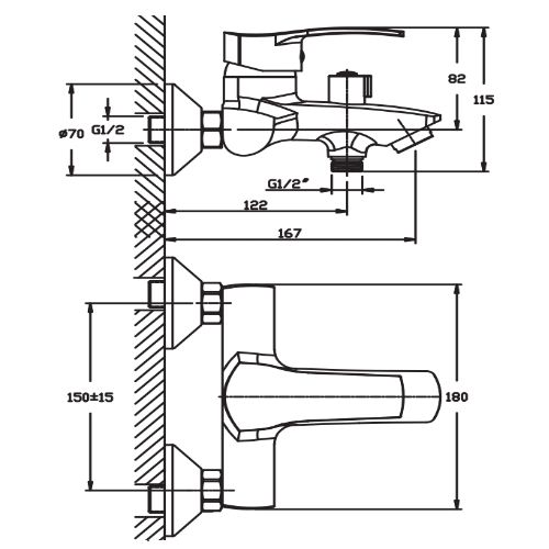 Змішувач для ванни Haiba ONIX 009 HB0321 | Зображення 1