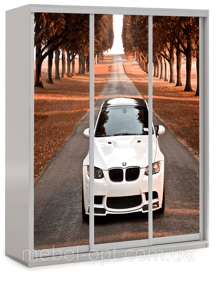 Шкаф купе 3Д трехдверный, BMW 44 выбор цвета корпуса и рисунка | Зображення 2