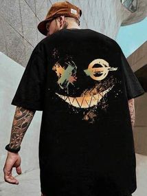 Футболка мужская с принтом повседневная M Черная