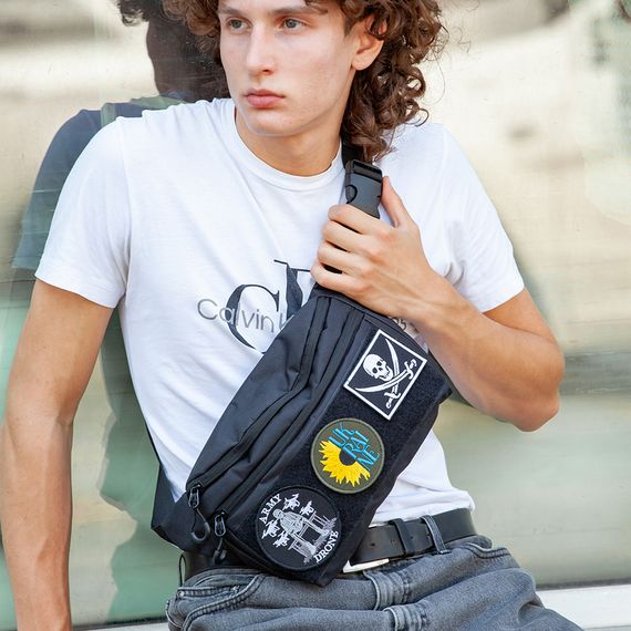 Стильная унисекс бананка, Бананка мужская без принта, Практичная мужская бананка нагрудная UG-24 | Зображення 7