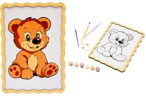 Картина по номерах Puz-22942 "Ведмедик" дерев'яна, формат А4 PuzzleOk