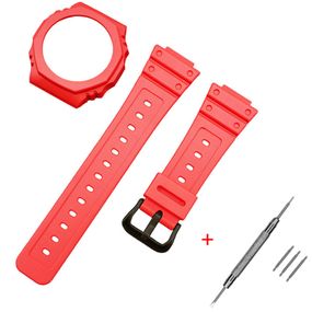 Ремешок + безель (рант) для Годинник C2asio G-Shock GA-2100/GA-2110 Red Black