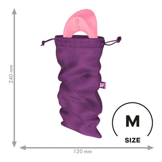 Мішечок для секс-іграшок Satisfyer Treasure Bag M, фіолетовий, на шнурку