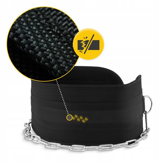 Пояс атлетичний для обтяження 4FIZJO Dip Belt 80 см Black (P-5905973402255) | Зображення 2