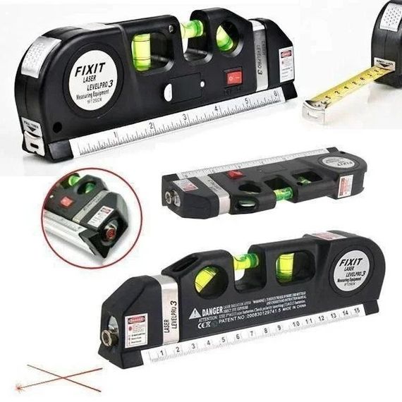 Лазерний рівень із вбудованою рулеткою Laser Level Pro 3 Нівелір будівельний | Зображення 1