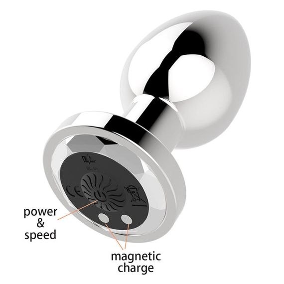 Анальная пробка - Rechargeable Butt Plug Vibrator Silver Sex Aura | Зображення 4