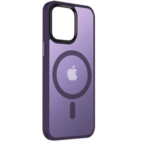 TPU+PC чохол Metal Buttons with MagSafe Colorful для Apple iPhone 14 (6.1") TPU+PC, Темно-фіолетовий