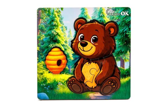 Сортер А6 "Лісовий ведмедик" Puz-88754 дерев'яний PuzzleOk | Зображення 2