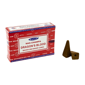 Аромаконуси зворотнього потоку Кров Дракона  Dragon's Blood Backflow Dhoop Cone 10 шт. в уп. Satya 8904234408149