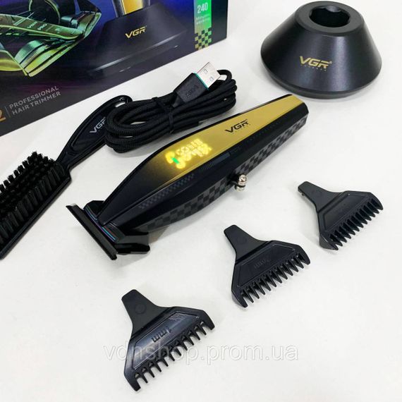 Беспроводной профессиональный триммер для мужской стрижки VGR V-992, Набор машинок для стрижки JY-54 | Зображення 2