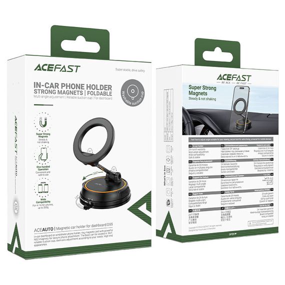 Автодержатель Acefast D55 Magnetic for Dashboard Black | Зображення 5