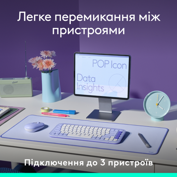 Клавіатура Logitech POP Icon Keys Bluetooth UA Graphite (920-013157) | Зображення 6