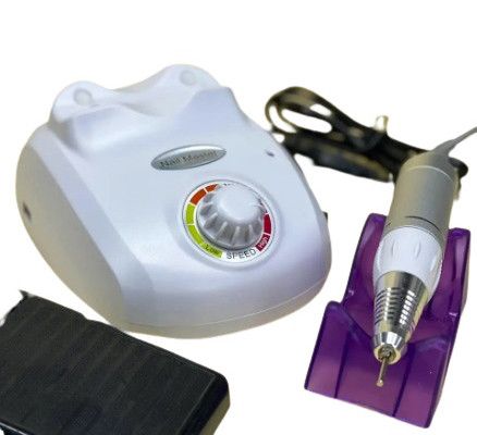 Фрезер для маникюра Nail Drill Pro ZS-603 65 Вт 45000 оборотов с педалью и насадками Белый | Зображення 7