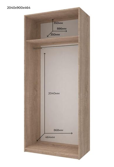 Комплект шкафов для одежды Doros Промо (2 шт.) 180х48х204 см Дуб сонома (DRS-011210) | Зображення 2