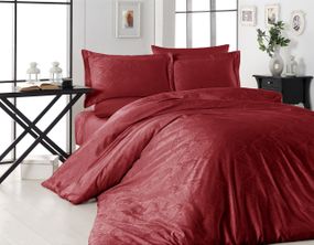 Постельное белье  First Choice Jacquard Satin 200х220 см Trudy Red