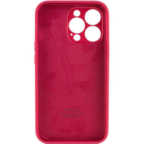 Чехол Silicone Case Full Camera Protective (AA) для Apple iPhone 14 Pro (6.1") Красный / Rose Red | Зображення 1