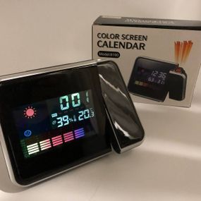 Часы со светящимся табло, Электронные часы с датчиком температуры влажности Стильные настольные EZ-42