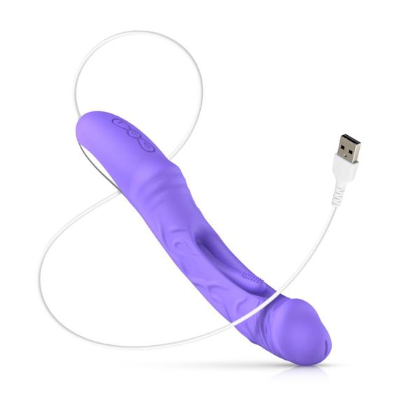 Вібратор Good Vibes Only - Flax Vibrating Dildo with G-Spot Stimulator Sex Aura | Зображення 5