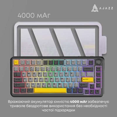 Клавиатура Ajazz AK820 MAX PLUS Daydream Switch RGB Wireless/Bluetooth/USB Black (AK820MAX-DD-BGY) | Зображення 7