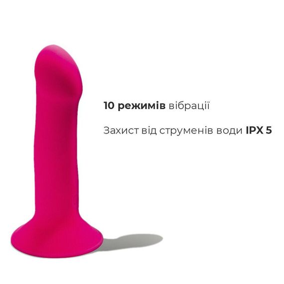 Двошаровий ділдо з вібрацією Adrien Lastic Hitsens 2 Pink, відмінно для страпона, макс діаметр 4 см, | Зображення 3