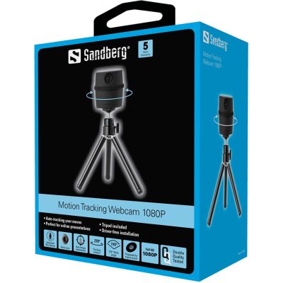 Веб-камера Sandberg Motion Tracking Webcam 1080P + Tripod Black (134-27) (134-27) | Зображення 3
