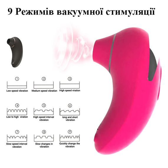 Дев'яти частотний вакуумно-хвильовий стимулятор клітора (USB) | Зображення 1