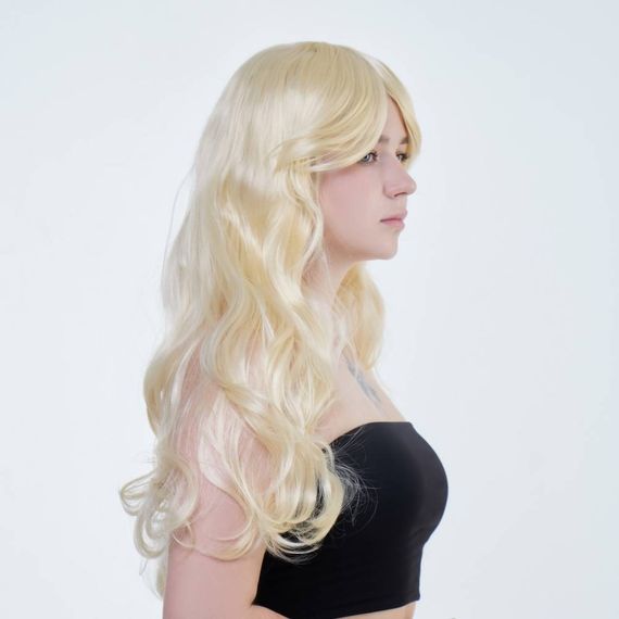 Перука довга кучерява з чубчиком Fetish Hair світлий блонд, 60 см | Зображення 1
