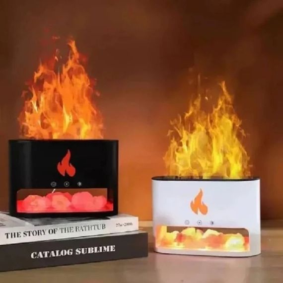 Зволожувач повітря Нічник Docsal Flame з ультразвуковим зволоженням і соляними каменями Білий | Зображення 3