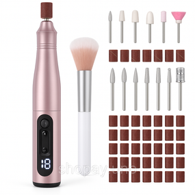 Фрезер для нігтів Adler AD 2181, 13 500 об/хв, 11 насадок, LED‑підсвітка, акумуляторний, манікюр/педикюр
