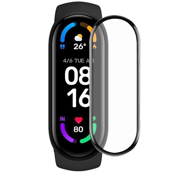 Полімерна плівка 3D (full glue) (тех.пак) для Xiaomi Mi Band 6 Чорний