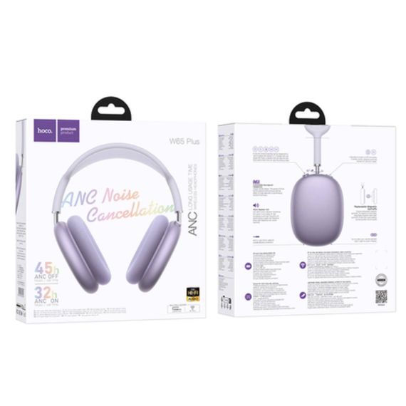 Бездротові навушники Hoco Pro Max W65 Plus ANC (Фіолетовий) | Зображення 1
