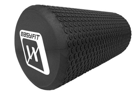 Масажний ролик EasyFit Foam Roller 30 см Чорний (EF-2024-BK)