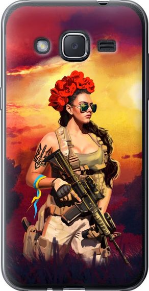 Чехол на Samsung Galaxy J2 J200H Украинка с оружием "5316u-190-17620"