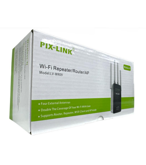 WiFi усилитель PIX-LINK LV-WR09 Wireless-N Repeater — мощный ретранслятор 300Mbps с двумя антеннами и LAN-портом | Зображення 1