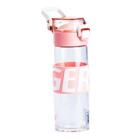 Пляшка для води 460 мл скляна з пластиковою кришкою Рожевий HP17299P