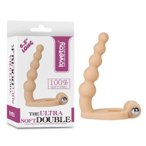 Анальна насадка з вібрацією The Ultra Soft Double, тілесна