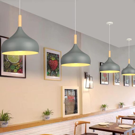 Підвісні світильники iDEGU 2 шт, лампа E27 для кухні, кафе, бару, ретро лофт світильник, метал дерево | Зображення 7