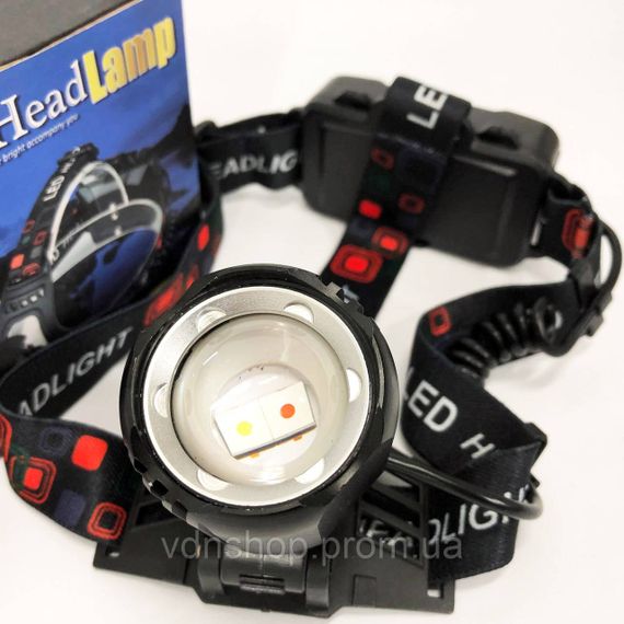 Ліхтар на лоб потужний PLD-T115-2PM10-TG (white+red), Світлодіодний ліхтар на лоб NZ-39