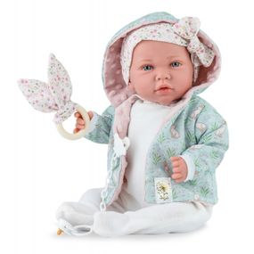 Іспанська Вініл Силіконова Лялька Marina & Pau Новонароджений Великий Пупс з Брязкальцем Ane Rabbit 45 см у Коробці