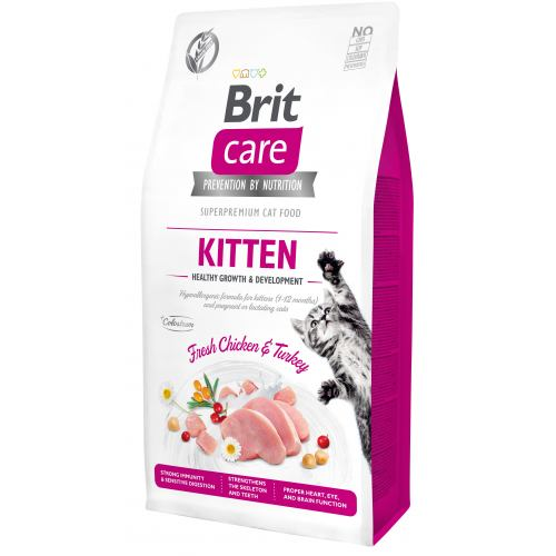 Сухой корм Brit Care для котят для здорового роста и развития с курицей и индейкой 7 кг