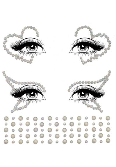 Набор страз-украшений для тела Leg Avenue Ayla face jewel sticker, наклейки, светятся в темноте | Зображення 1