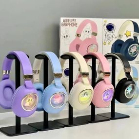 Наушники беспроводные аккумуляторные LED ST862 A.B.C.D Фиолетовые