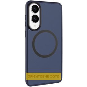 TPU+PC чохол Metal Buttons with MagSafe Colorful для Samsung Galaxy S25 Edge Сірий / Grey Синій / Navy Blue