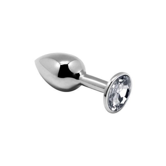Металева анальна пробка з кристалом Alive Mini Metal Butt Plug S, Білий