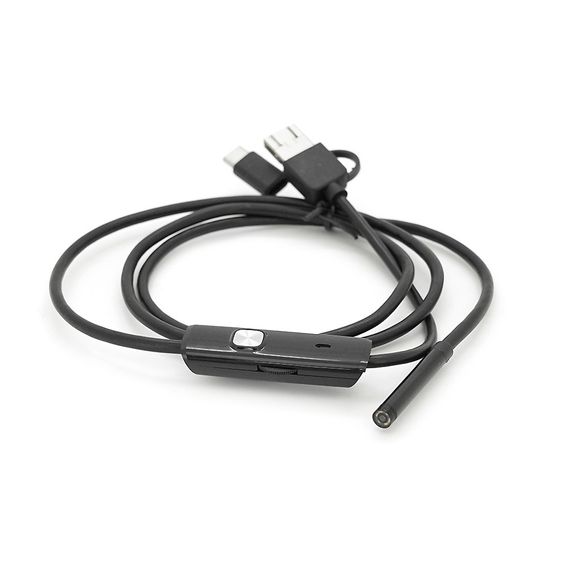 Универсальный эндоскоп 3в1 для смартфона/ПК, камера 5.5мм, жесткий кабель 1м | Зображення 1
