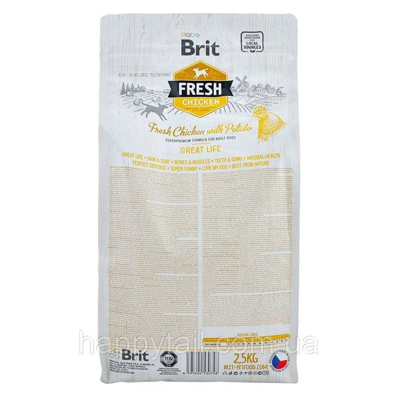 Сухой корм Brit Fresh Chicken with Potato Adult для взрослых собак, курица и картофель, 2.5 кг | Зображення 2
