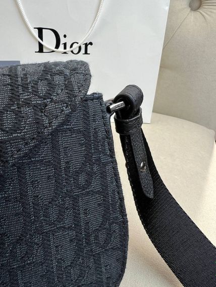 Месенджер чорний Dior Saddle Oblique Black c881 | Зображення 9
