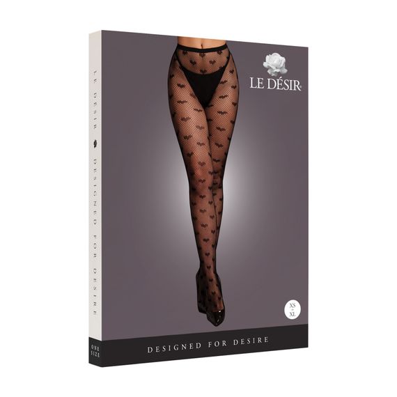 Колготки - Le Desir Heart Patterned Tights Black XS/XL | Зображення 2