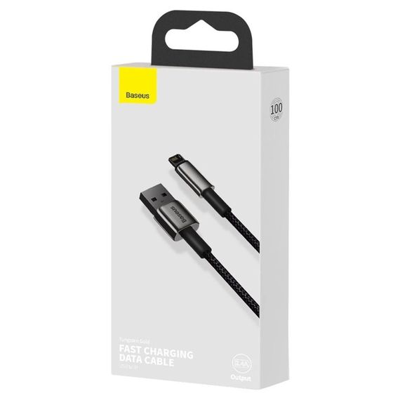 Дата кабель Baseus Tungsten Gold USB to Lightning Cable 2.4A (1m) (CALWJ-0) Black | Зображення 5